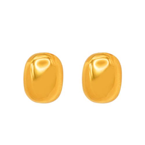 Roestvrij staal Stud Earrings, 304 roestvrij staal, 18K verguld, mode sieraden & voor vrouw, gouden, 15x12mm, Verkocht door pair