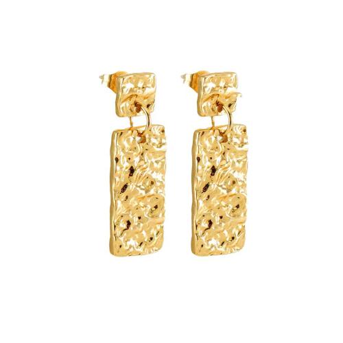 Pendientes de Acero Inoxidable, acero inoxidable 304, 18K chapado en oro, Joyería & para mujer, dorado, 24x11mm, Vendido por Par