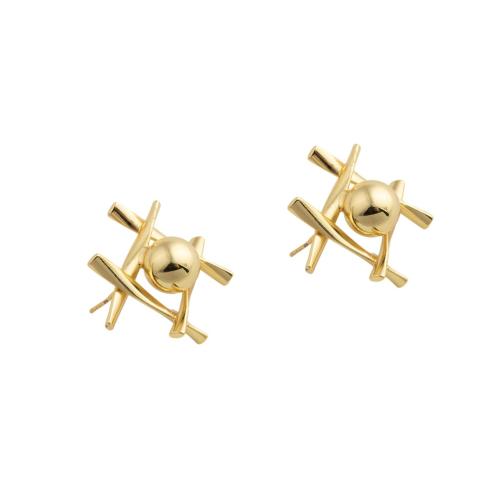 Brass Stud Earring fashion jewelry & for woman Sold By Pair