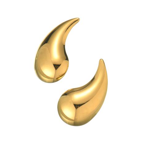 Stainless Steel Stud Earrings 304 Stainless Steel 18K gold plated fashion jewelry & for woman golden Sold By Pair