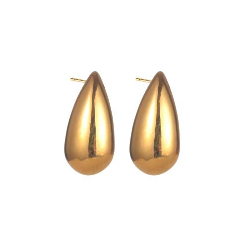 Roestvrij staal Stud Earrings, 304 roestvrij staal, Traan, 18K verguld, mode sieraden & voor vrouw, gouden, 18x10mm, Verkocht door pair