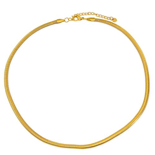 Ketting van edelstaal ketting, 304 roestvrij staal, met 5cm extender keten, mode sieraden & voor vrouw, gouden, Lengte Ca 42 cm, Verkocht door PC