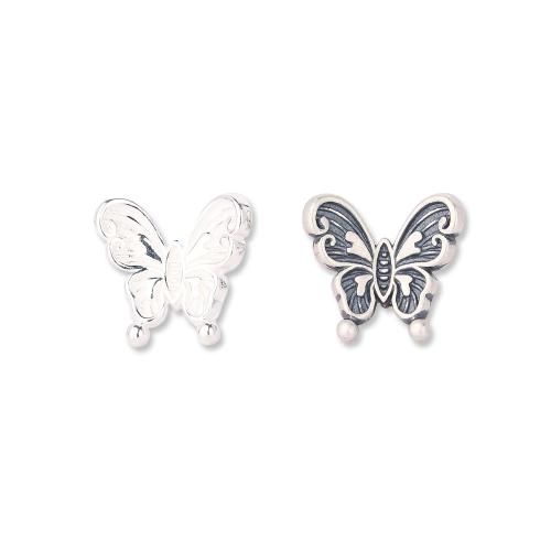 925 Sterling Sølv Shank Button, Butterfly, du kan DIY, flere farver til valg, Solgt af PC