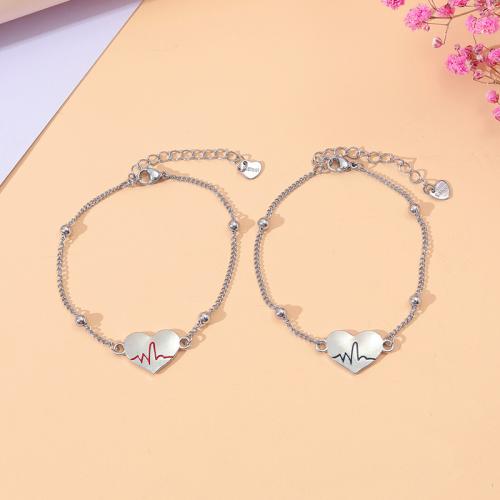 Couple Bracelet and Bangle Zinc Alloy plated 2 pieces & Unisex & enamel Sold By PC