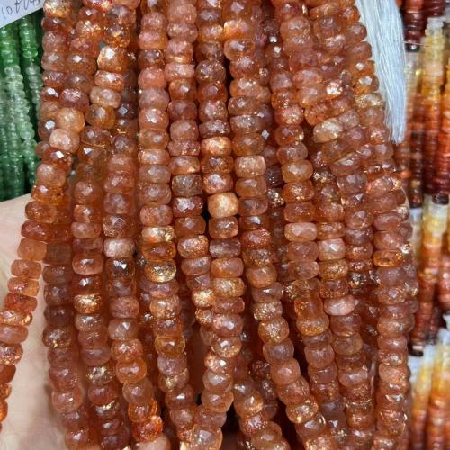 مجوهرات كوارتز الطبيعية الخرز, الفراولة الكوارتز, مصقول, ديي & الأوجه, الأصفر الذهبي, beads length 6-7.5mm, تباع لكل تقريبا 40 سم حبلا