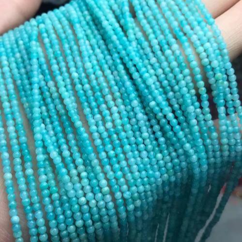 Amazoniet kralen, Ronde, gepolijst, DIY & verschillende grootte voor keus, blauw, Per verkocht Ca 38-40 cm Strand