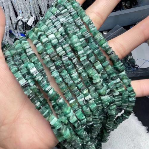 Dragi kamen perle Nakit, Emerald, Trg, uglađen, možete DIY, 5mm, Prodano Per Približno 38-40 cm Strand