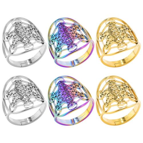 Stainless Steel Finger Ring 304 Stainless Steel Vacuum Ion Plating fashion jewelry & Unisex & hollow US Ring Sold By PC