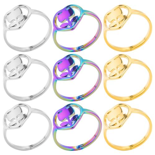 Stainless Steel Finger Ring 304 Stainless Steel Heart Vacuum Ion Plating fashion jewelry & Unisex & hollow US Ring Sold By PC