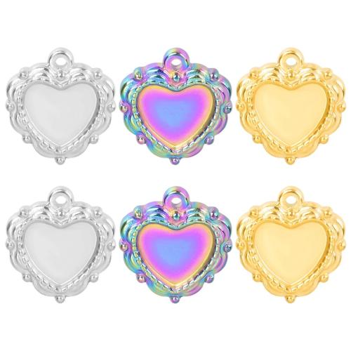 Stainless Steel Pendant Setting 304 Stainless Steel Heart Vacuum Ion Plating fashion jewelry & DIY Sold By PC