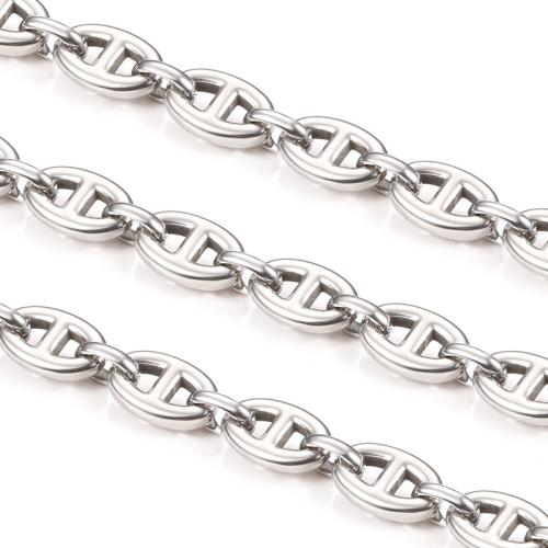 Stainless Steel Nekclace Chain, 304 roestvrij staal, DIY, nikkel, lood en cadmium vrij, Verkocht door m