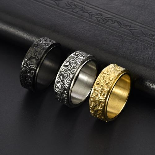 Anillo de dedo de acero inoxidable, acero inoxidable 304, pulido, Joyería & diverso tamaño para la opción & para hombre, más colores para la opción, width 8mm, Vendido por UD