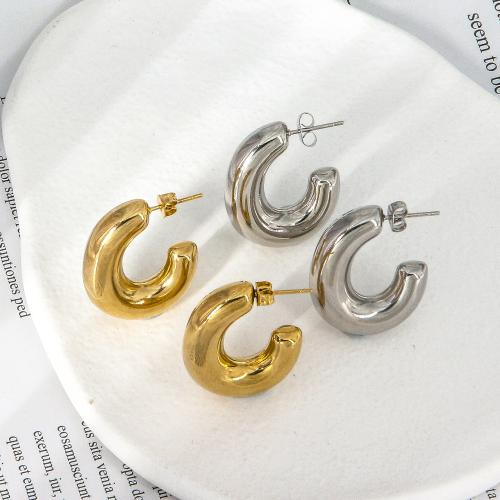 Roestvrij staal Stud Earrings, 304 roestvrij staal, mode sieraden & voor vrouw, meer kleuren voor de keuze, 24x28mm, Verkocht door pair