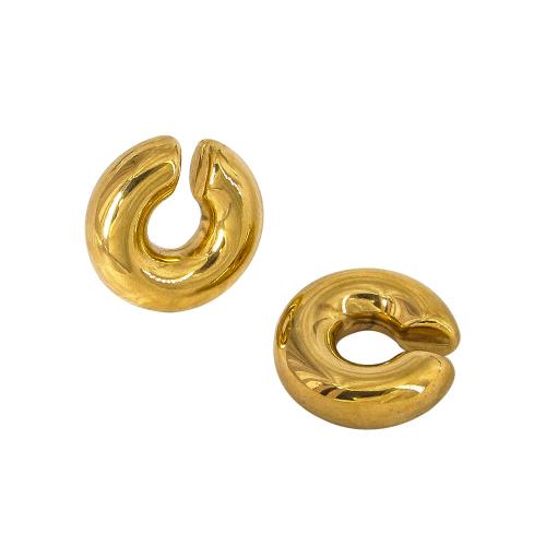 acero inoxidable 304 Pendiente Clip, 18K chapado en oro, Joyería & para mujer, más colores para la opción, 30mm, Vendido por Par