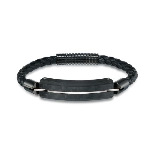 PU cavo bracciali, with 304 acciaio inox, gioielli di moda & per l'uomo, nessuno, 12mm, Lunghezza Appross. 21 cm, Venduto da PC