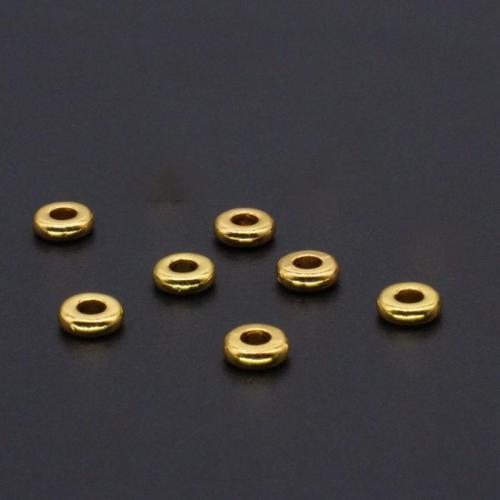 Zinc Alloy Spacer Kralen, Ronde, gold plated, DIY, nikkel, lood en cadmium vrij, 10pC's/Bag, Verkocht door Bag