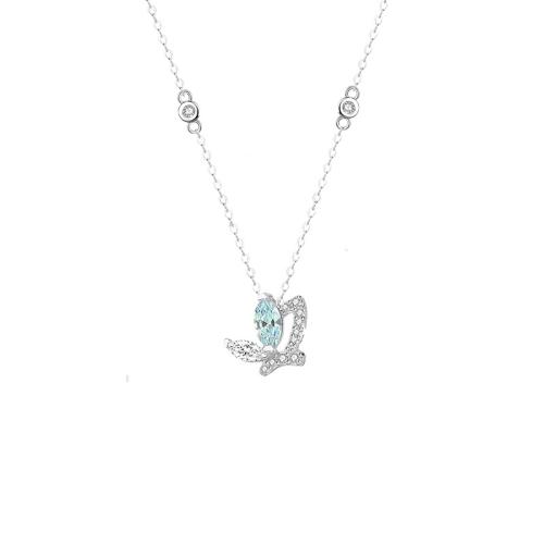 Kubieke Zircon Micro effenen Sterling zilveren ketting, 925 Sterling Zilver, met 5CM extender keten, micro pave zirconia & voor vrouw, platina kleur, Lengte Ca 40 cm, Verkocht door PC