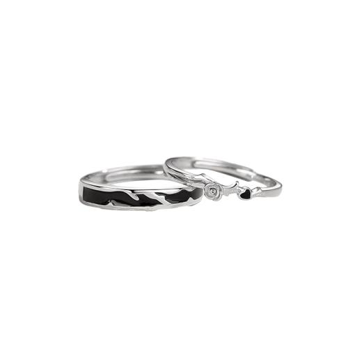 Sterling Silver smycken finger ring, 925 Sterling Silver, Unisex & olika stilar för val & epoxi klistermärke, platina färg, Säljs av PC