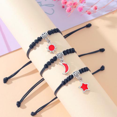 Zinc Alloy Bracelet plated three pieces & for woman & enamel platinum color Sold By PC