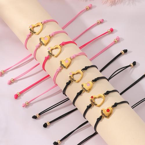 Trendy Wax cord armbanden, 304 roestvrij staal, met Wax, 2 stuks & voor vrouw & glazuur, meer kleuren voor de keuze, Lengte Ca 16-28 cm, Verkocht door PC