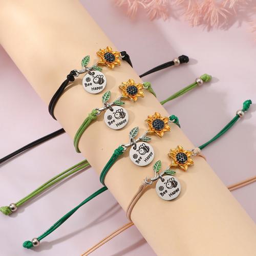 Moda criar pulseiras de fio de cera, Aço inoxidável 304, with Fio de cera & liga de zinco, polido, para mulher & esmalte, Mais cores pare escolha, comprimento Aprox 16-28 cm, vendido por PC