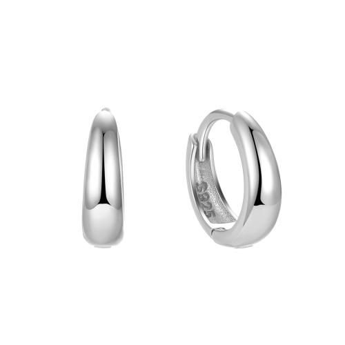 925 Sterling Silver Huggie Hoop Earring, jewelry faisin & do bhean, dathanna níos mó le haghaidh rogha, 11mm, Díolta De réir Péire