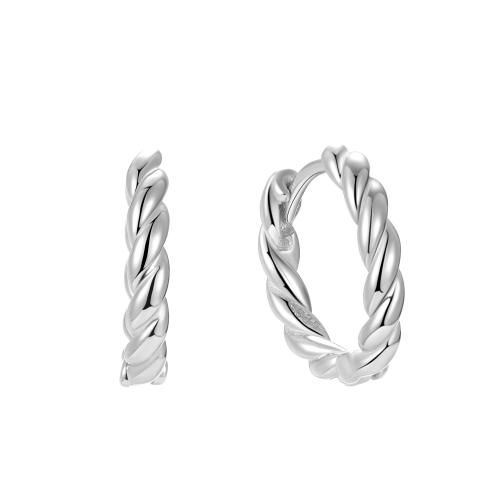 925 Sterling Silver Huggie Hoop Earring, do bhean & log, dathanna níos mó le haghaidh rogha, 14mm, Díolta De réir Péire