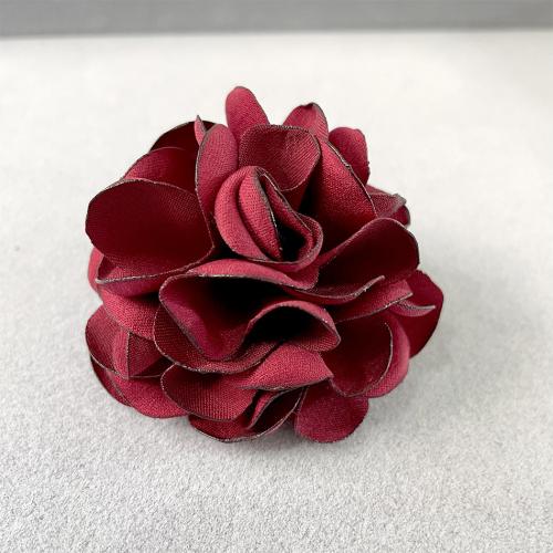 Fashion Broche Sieraden, Doek, met Zinc Alloy, Rose, handgemaakt, voor vrouw, meer kleuren voor de keuze, 58mm, Verkocht door PC