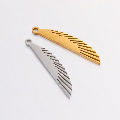 Nerezová ocel Šperky Přívěsky, 304 Stainless Steel, Wing Shape, módní šperky & DIY, více barev na výběr, 6x28mm, Prodáno By PC