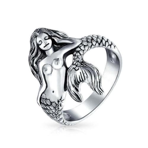 Anillo de Aleación de Zinc, Sirena, Joyería & para mujer, tamaño:7, Vendido por UD