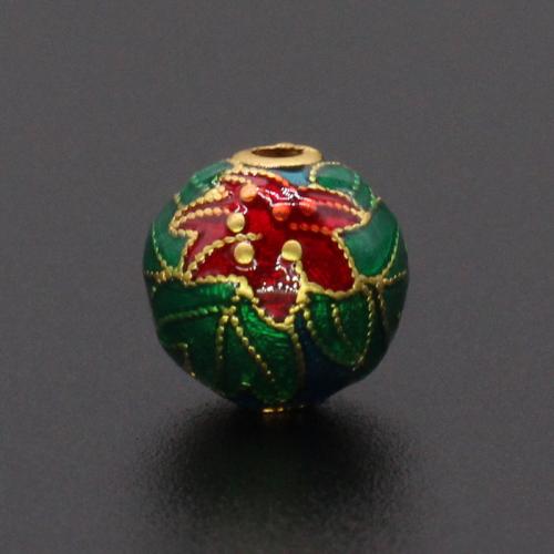 Brass Jewelry Beads gold color plated DIY & enamel mixed colors nickel lead & cadmium free Sold By PC