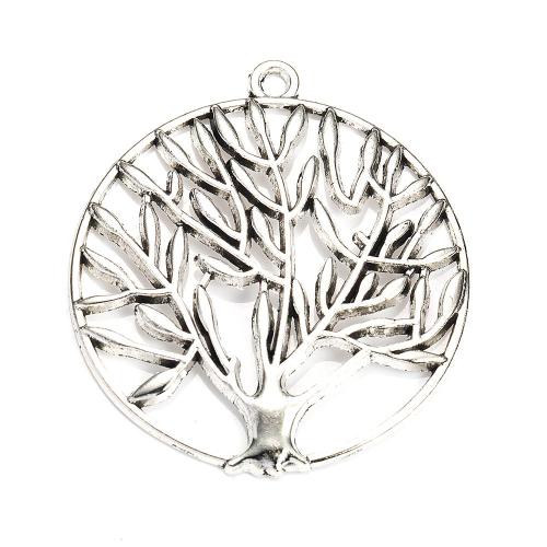 Pendentifs creux en alliage de zinc, Plaqué de couleur d'argent, DIY, 42x37mm, Vendu par PC