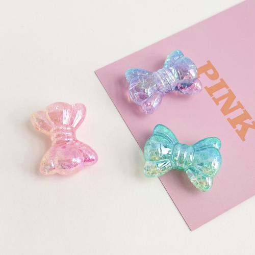 Plated Acrylic Beads Bowknot UV plating DIY Sold By Bag