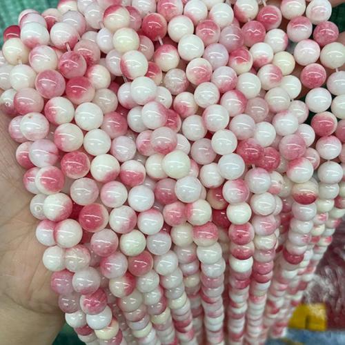 Natural Jade Beads Round fashion jewelry & DIY mixed colors Sold Per Approx 38 cm Strand