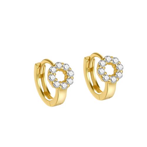 Pendientes de Micro Pavé de Zirconía Cúbica en Plata de Ley, Plata de ley 925, Joyería & micro arcilla de zirconia cúbica & para mujer, más colores para la opción, 8.50x6mm, Vendido por Par