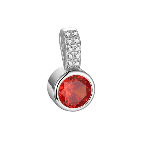 Cubic Zirconia Micro Pave Sterling Silver Pendant, 925 sterling silver, DIY & micro bana cubic zirconia, fler färger för val, 7.30x13.80mm, Säljs av PC