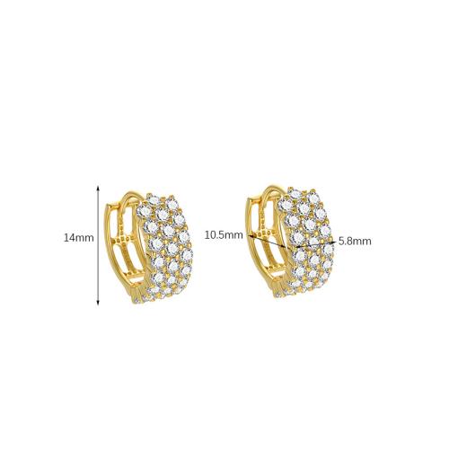 Kubinių Zirconia Mikro Pave sidabro auskarai, 925 sidabro, Bižuterijos & mikro nutiesti kubinių Zirconia & moters, daugiau spalvų pasirinkimas, 5.80x14mm, Pardavė Pora