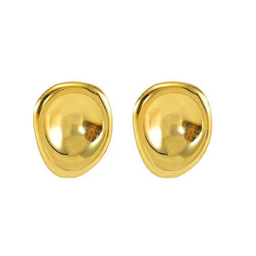 Stainless Steel Stud Earrings 304 Stainless Steel 18K gold plated fashion jewelry & for woman golden Sold By Pair