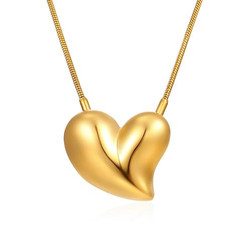 Stainless Steel Heart Pendants 304 Stainless Steel Vacuum Ion Plating DIY Sold By PC