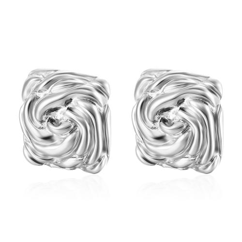 Roestvrij staal Stud Earrings, 304 roestvrij staal, Plein, mode sieraden & voor vrouw, meer kleuren voor de keuze, 28.30x28.20mm, Verkocht door pair