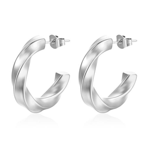 Stainless Steel Stud Earrings 304 Stainless Steel Letter C Vacuum Ion Plating fashion jewelry & for woman Sold By Pair