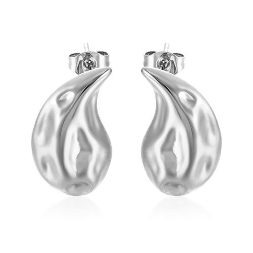 Stainless Steel Stud Earrings 304 Stainless Steel Teardrop Vacuum Ion Plating fashion jewelry & for woman Sold By Pair