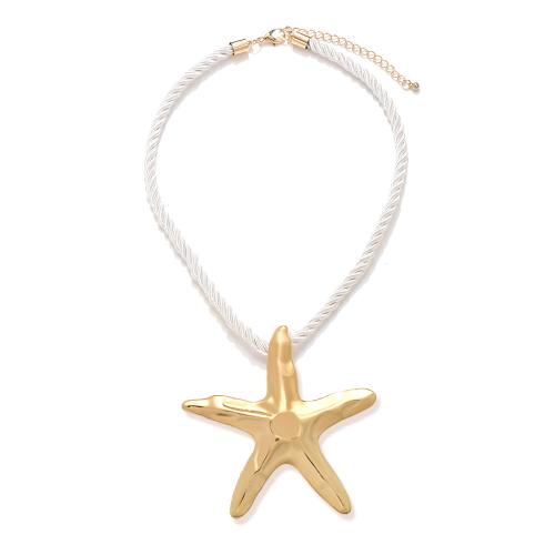 Zinc Alloy smykker halskæde, med polyester, med 6cm extender kæde, Starfish, forgyldt, mode smykker, flere farver til valg, nikkel, bly & cadmium fri, Længde 42 cm, Solgt af PC