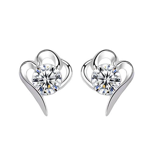 Cubic Zirconia micro pavimenta Sterling Silver Earring, 925 argento sterlina, Micro spianare cubic zirconia & per la donna, nessuno, 7x9mm, Venduto da coppia