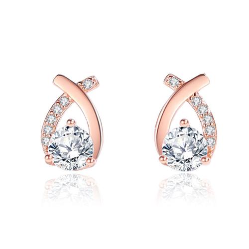 Cubic Zirconia micro pavimenta Sterling Silver Earring, 925 argento sterlina, Micro spianare cubic zirconia & per la donna, nessuno, 10mm, Venduto da coppia