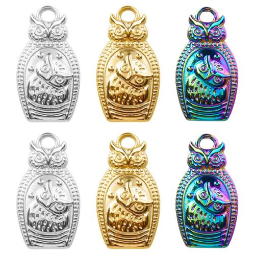 Stainless Steel Animal Pendants 304 Stainless Steel Owl Vacuum Ion Plating fashion jewelry & DIY Sold By PC