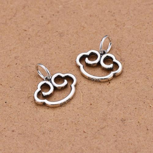 925 Sterling Sølv vedhæng, du kan DIY & hule, 13x13mm, Solgt af PC