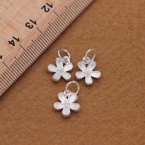 925 Sterling Sølv vedhæng, Flower, du kan DIY, 9.70x15.30mm, Solgt af PC