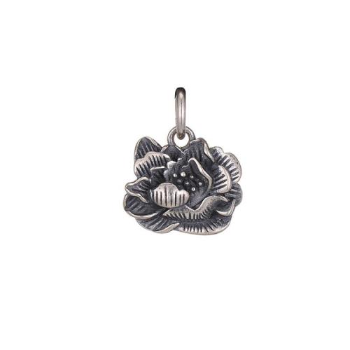 925 Sterling Sølv vedhæng, Flower, du kan DIY, 13x13mm, Solgt af PC