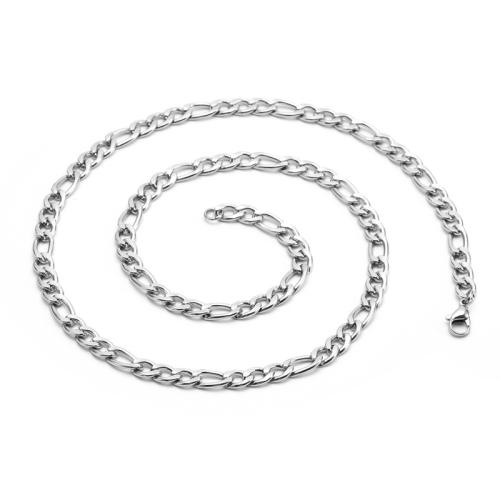 Stainless Steel Nekclace Chain, 304 roestvrij staal, DIY & verschillende grootte voor keus, oorspronkelijke kleur, Verkocht door m